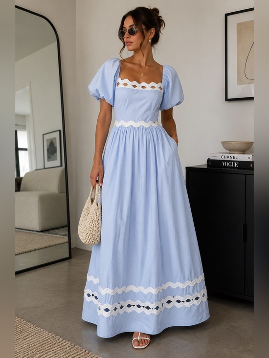 English Factory Dresses & Skirts - NWT English Factory Cottagecore Maxi Dress Blue Size M $220